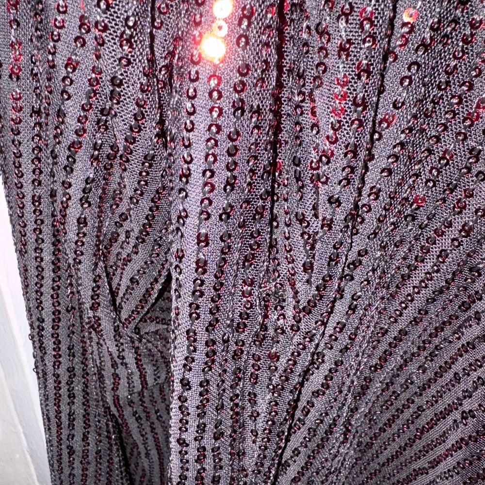 City Chic Black Dress with Red Sequin Detail - Long Sleeve - Picture 3 of 4